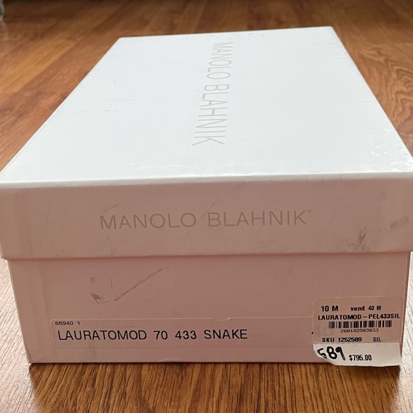 Manolo Blahnik Laura 70 Snakeskin Sanal Heels Size 40 EU 10 US NIB - Picture 6 of 7